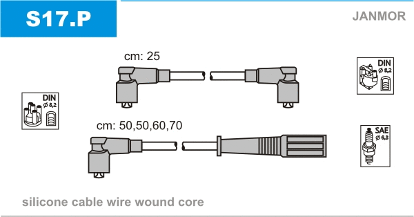 S17.P JANMOR Комплект проводов зажигания (фото 1)