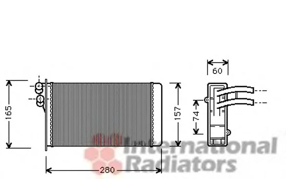 03006141 VAN WEZEL Радиатор отопителя салона (фото 1)