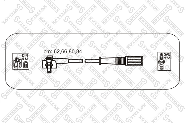 10-38115-SX STELLOX Комплект проводов зажигания (фото 1)