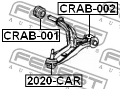 CRAB-001 FEBEST Подвеска, рычаг независимой подвески колеса (фото 2)