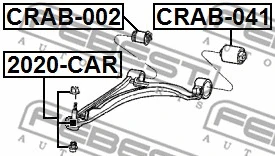 CRAB-041 FEBEST Подвеска, рычаг независимой подвески колеса (фото 2)