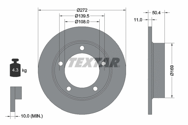 92019900 TEXTAR Тормозной диск (фото 1)