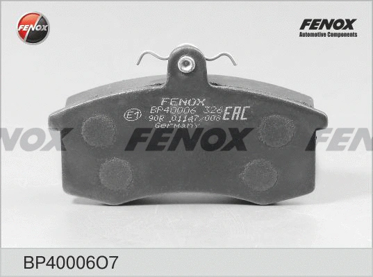 BP40006O7 FENOX Комплект тормозных колодок, дисковый тормоз (фото 1)