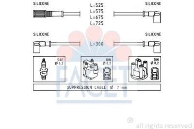 4.8472 FACET Высоковольтные провода (комплект проводов зажигания)