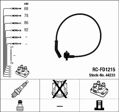 Комплект проводов зажигания NGK 44233
