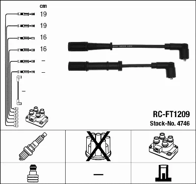 Комплект проводов зажигания NGK 4746