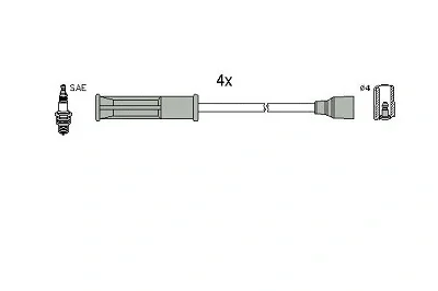 Комплект проводов зажигания HITACHI/HUCO 134516