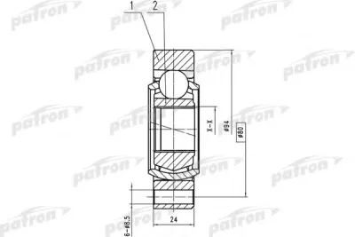 PCV2225 PATRON Шрус наружний (со стороны колеса)