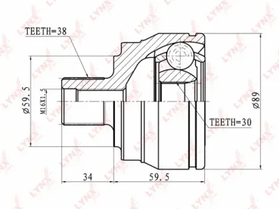 Шарнирный комплект, приводной вал LYNXAUTO CO-1236