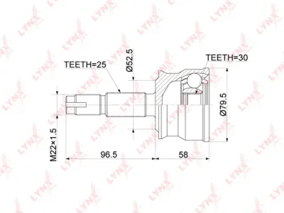 Шарнирный комплект, приводной вал LYNXAUTO CO-3729