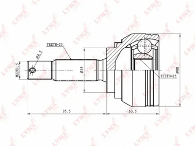 Шарнирный комплект, приводной вал LYNXAUTO CO-5532