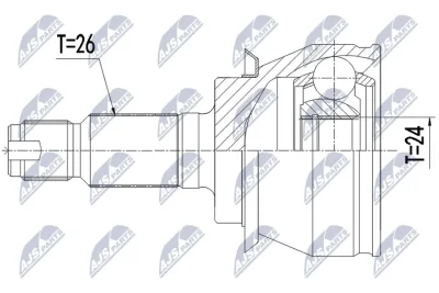 Шарнирный комплект, приводной вал NTY NPZ-BM-019