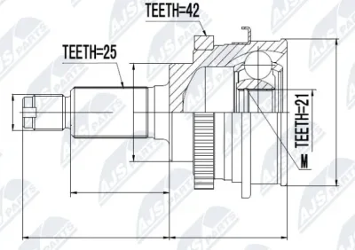 Шарнирный комплект, приводной вал NTY NPZ-SU-013