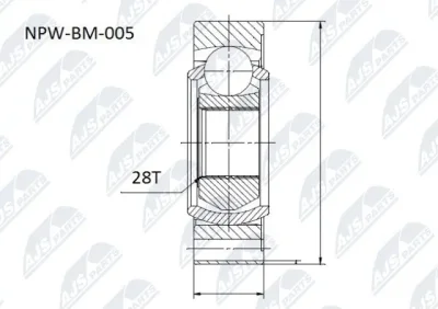 Шарнир, продольный вал NTY NPW-BM-005