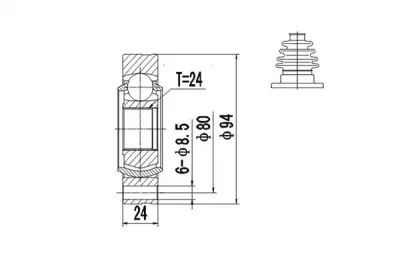 Комплект ШРУСа DYNAMAX DCV605001