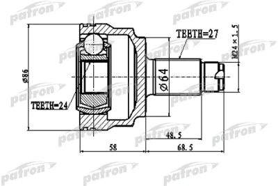 PCV1796 PATRON Шарнирный комплект, приводной вал