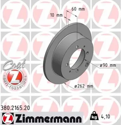 Тормозной диск ZIMMERMANN 380.2165.20