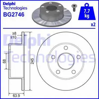 Тормозной диск DELPHI BG2746
