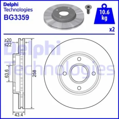 Тормозной диск DELPHI BG3359