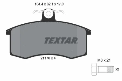 2117002 TEXTAR Комплект тормозных колодок, дисковый тормоз