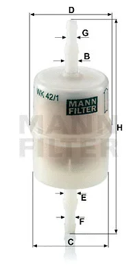 Топливный фильтр MANN WK 42/1