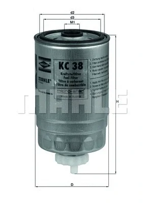 Топливный фильтр KNECHT/MAHLE KC 38