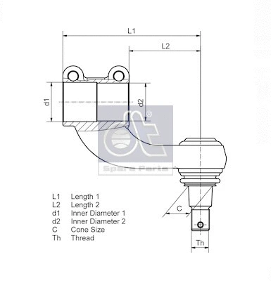 2.53001 DT Spare Parts Наконечник поперечной рулевой тяги (фото 2)