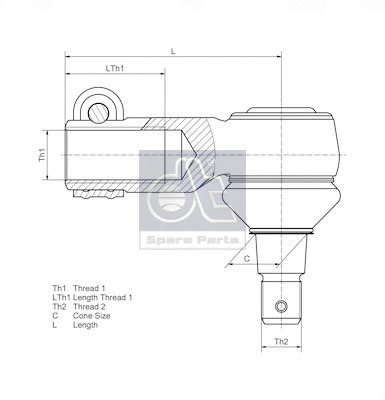 3.63119 DT Spare Parts Наконечник поперечной рулевой тяги (фото 2)