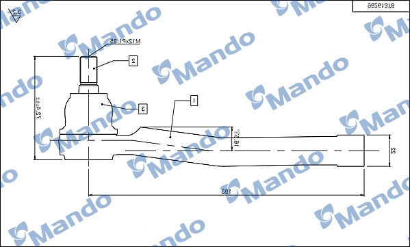 DSA020621 MANDO Наконечник поперечной рулевой тяги (фото 1)