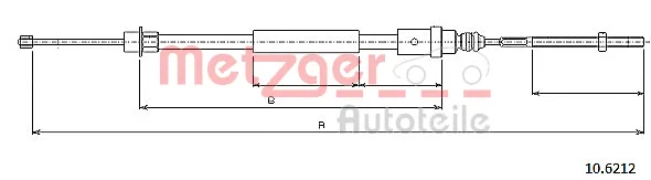 10.6212 METZGER Трос (тросик) ручника (фото 1)