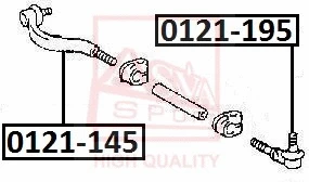 0121-195 ASVA Наконечник поперечной рулевой тяги (фото 1)
