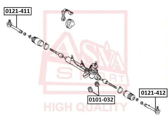 0121-412 ASVA Наконечник поперечной рулевой тяги (фото 1)