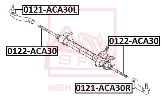 0121-ACA30L ASVA Наконечник поперечной рулевой тяги (фото 1)