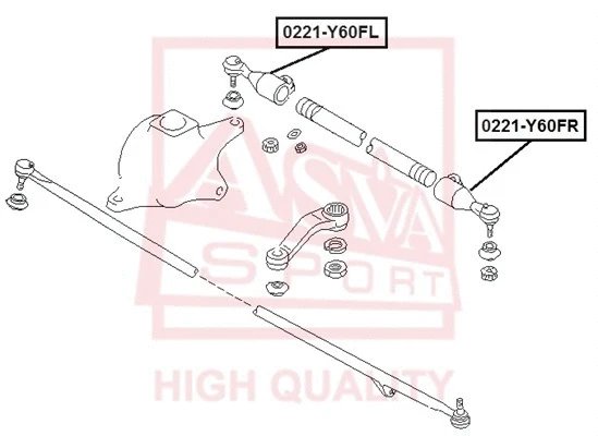 0221-Y60FL ASVA Наконечник поперечной рулевой тяги (фото 1)