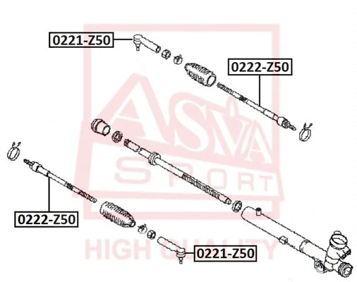 0221-Z50 ASVA Наконечник поперечной рулевой тяги (фото 1)