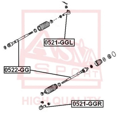 0521-GGR ASVA Наконечник поперечной рулевой тяги (фото 1)