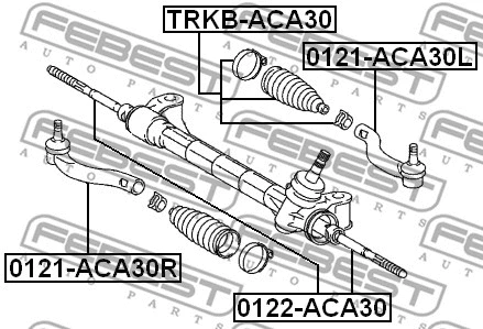 0121-ACA30L FEBEST Наконечник поперечной рулевой тяги (фото 2)