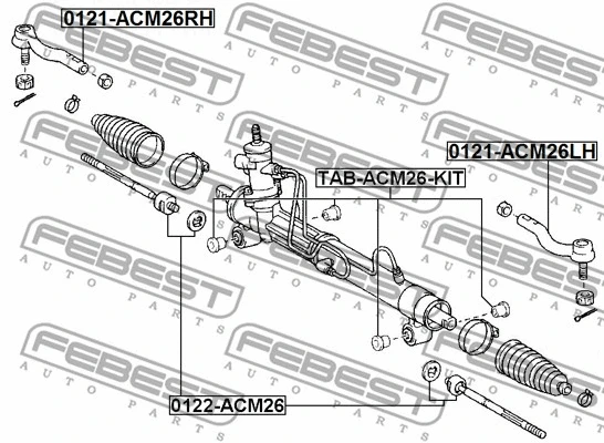 0121-ACM26RH FEBEST Наконечник поперечной рулевой тяги (фото 2)