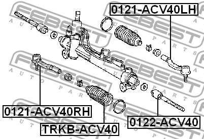0121-ACV40LH FEBEST Наконечник поперечной рулевой тяги (фото 2)