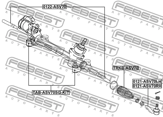 0121-ASV70LH FEBEST Наконечник поперечной рулевой тяги (фото 1)