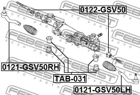 0121-GSV50LH FEBEST Наконечник поперечной рулевой тяги (фото 2)