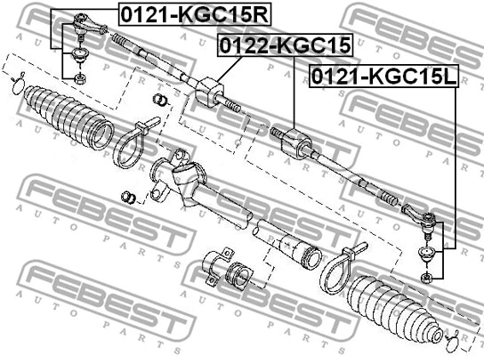 0121-KGC15L FEBEST Наконечник поперечной рулевой тяги (фото 2)