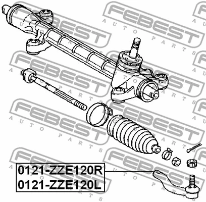 0121-ZZE120R FEBEST Наконечник поперечной рулевой тяги (фото 2)