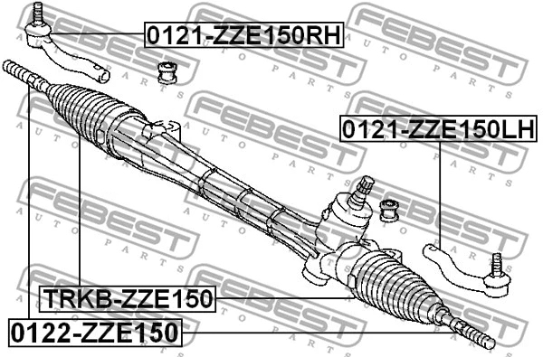 0121-ZZE150LH FEBEST Наконечник поперечной рулевой тяги (фото 2)