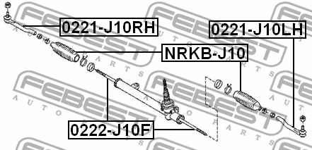 0221-J10RH FEBEST Наконечник поперечной рулевой тяги (фото 2)