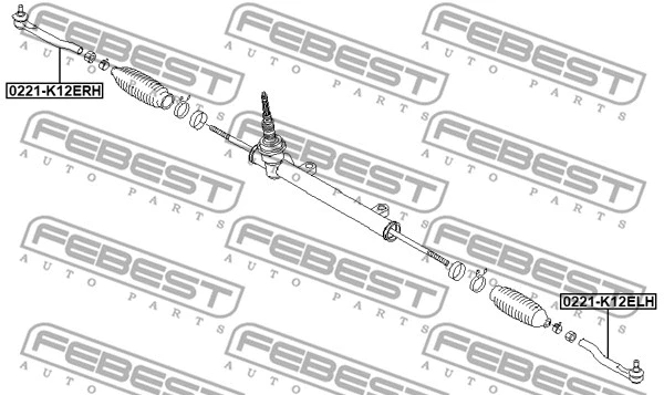 0221-K12ELH FEBEST Наконечник поперечной рулевой тяги (фото 2)