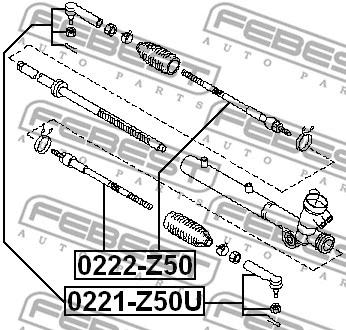 0221-Z50U FEBEST Наконечник поперечной рулевой тяги (фото 2)
