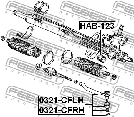 0321-CFLH FEBEST Наконечник поперечной рулевой тяги (фото 2)
