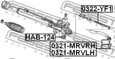0321-MRVRH FEBEST Наконечник поперечной рулевой тяги (фото 2)