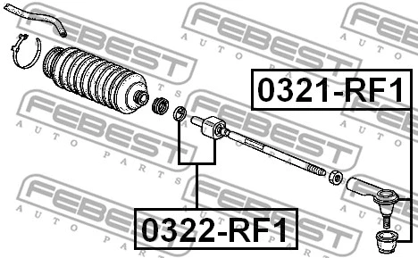 0321-RF1 FEBEST Наконечник поперечной рулевой тяги (фото 2)